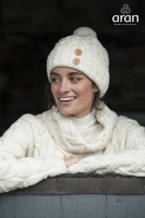 Aran Woollen Mills Ladies Supersoft Merino Aran Bobble Hat